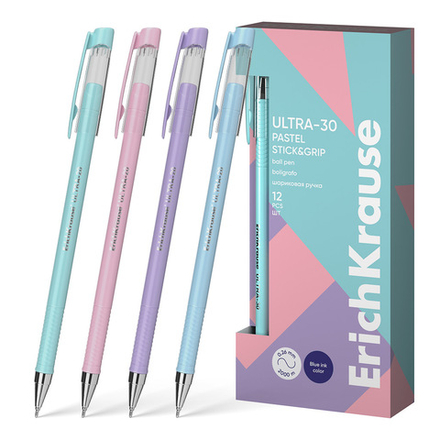 Ручка шар. ЕК ULTRA-30 Stick Grip Pastel синяя, 0,7мм