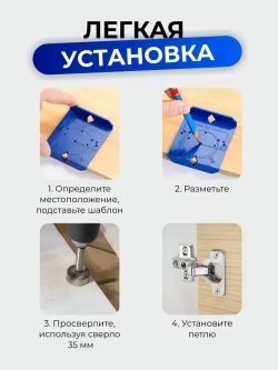 Разметочный шаблон под мебельные петли набор,2 шт