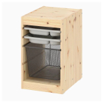 Стеллаж - TROFAST IKEA/ ТРУФАСТ ИКЕА,  32x44x52 см, под беленый дуб/ серый