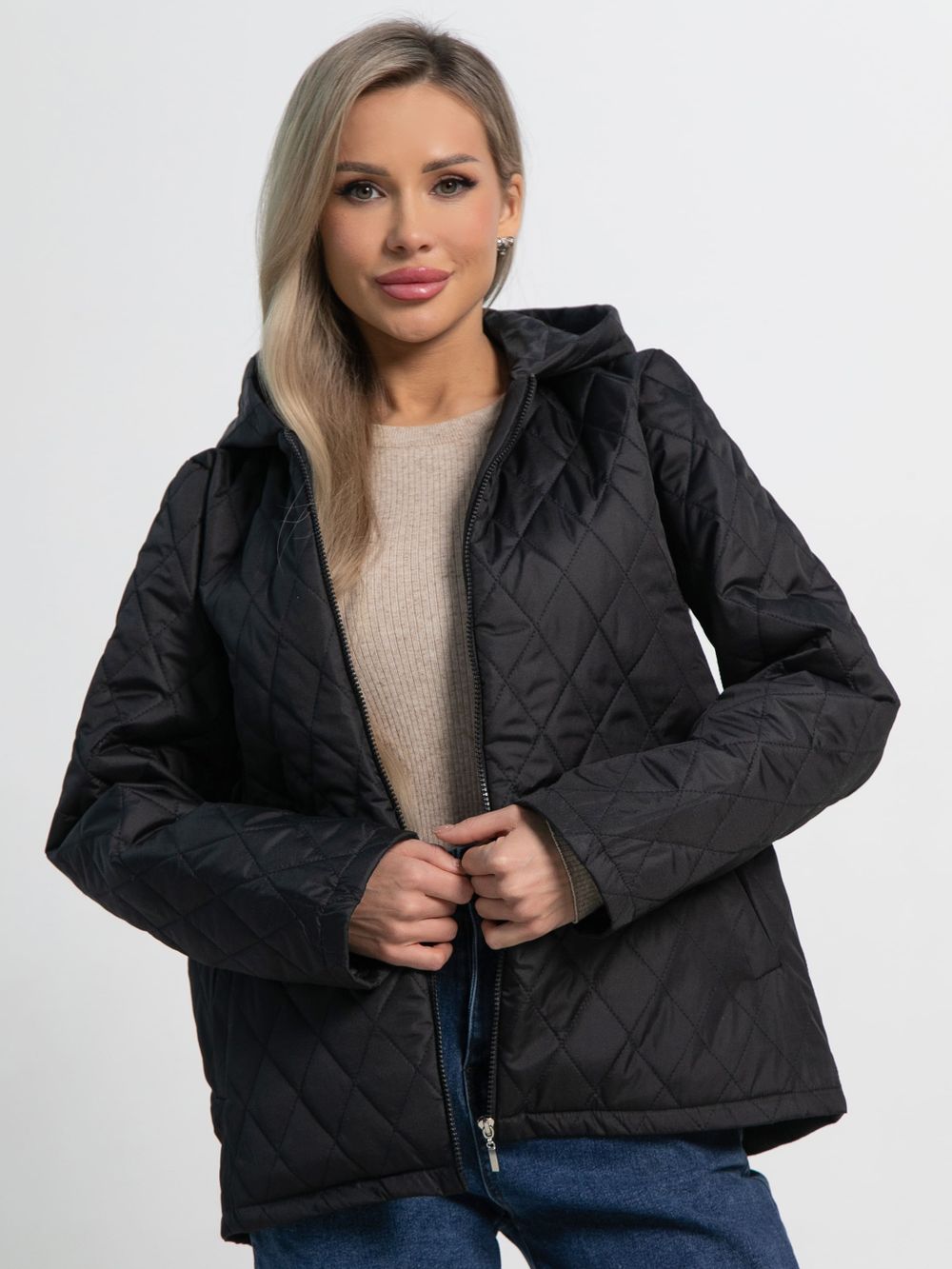Куртка демисезонная стеганая (черная матовая) Б15194-25М LT Collection