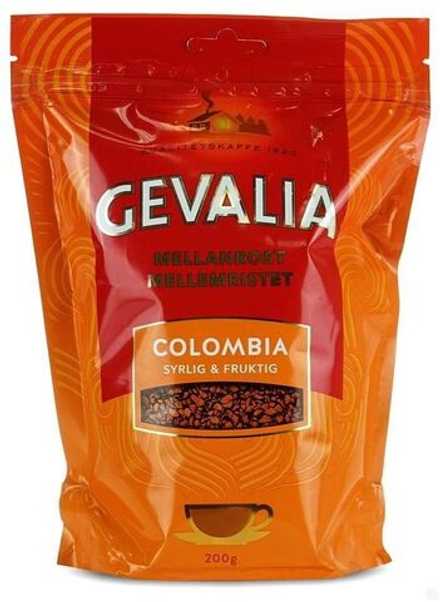 Кофе растворимый Gevalia Mellanrost Colombia, 200 г пакет (Гевалия)