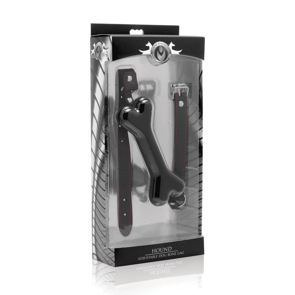 Черный кляп в форме косточки Hound Adjustable Dog Bone Gag (Цвет: черный)