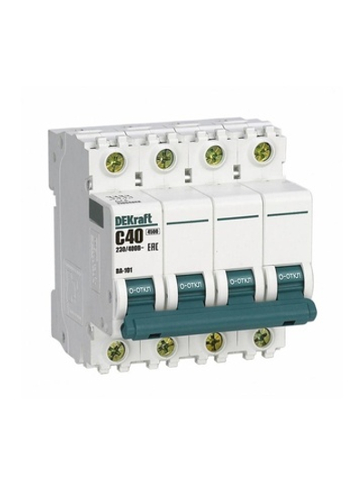 Выключатель автоматический модульный 4п C 40А 4.5кА ВА-101 DEKraft 11094DEK