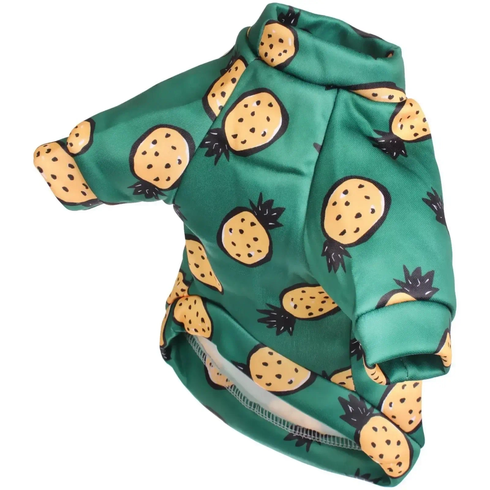 Кофта - толстовка для мелких пород собак «BRO Style», принт ананасы, р S (на флисе)