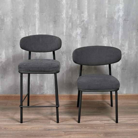 Стул Arvo серый шенилл с черными ножками