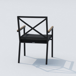 Обеденная группа Ideal Patio КАНА  ФЕСТА  каркас карбон, стол стекло 180, ткань черная