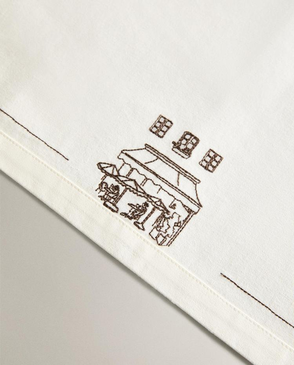 ZARA HOME САЛФЕТКА ПОД СТОЛОВЫЕ С ПРИНТОМ, КОРИЧНЕВЫЙ