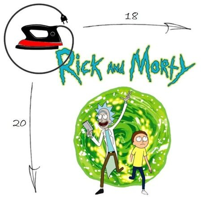 Термотрансфер "Rick and Morty", наклейка на одежду, 20х18