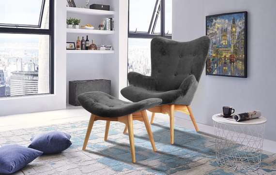 Кресло Contour темно-серое