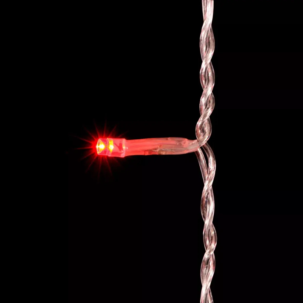 Светодиодный занавес с белым бликующим диодом 2*3 м, 220V., 600 красных LED ламп, прозрачный ПВХ, Beauty Led (PCL600BLW-10-2R)