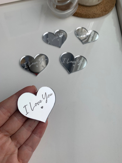 Сердечки с гравирвокой I love you, 5 шт