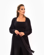 Женский трикотажный костюм-тройка чёрный с кардиганом