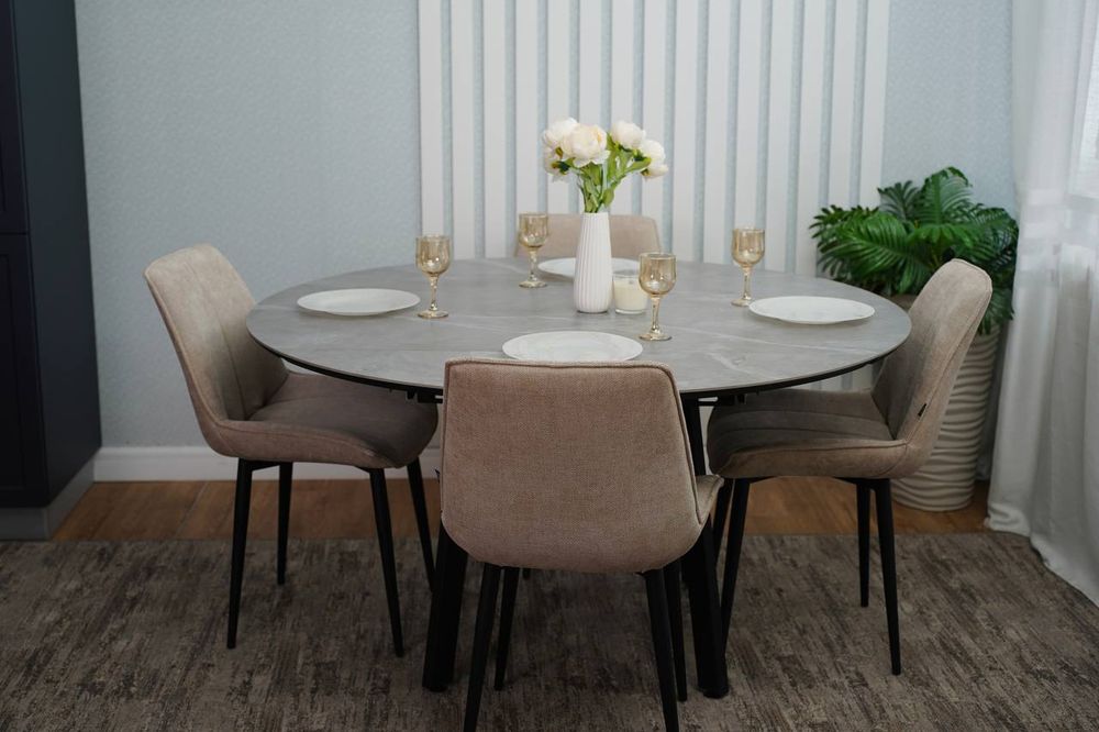 Стол керамический Раунд 1400х800 (1400) Серый