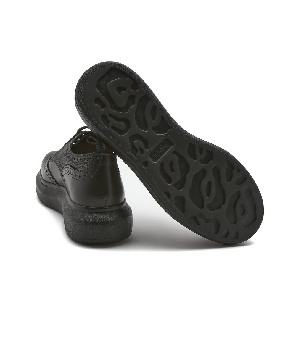 Кожаные оксфорды new liquid spazzolat Alexander McQueen - черный(586200 WHX53)