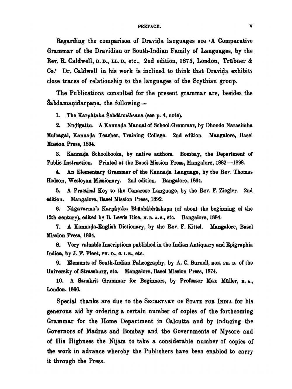 A Grammar of the Kannada Language in English. Comprising the Three Dialects of the Language. Ancient, Mediæval and Modern | Ferdinand Kittel