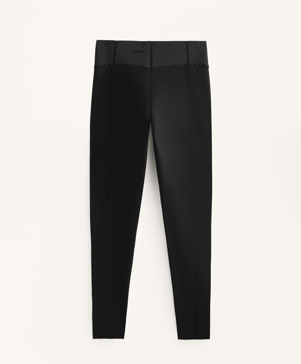 OYSHO Легинсы Compressive в полоску с высокой талией длиной до щиколотки 65 см, черный