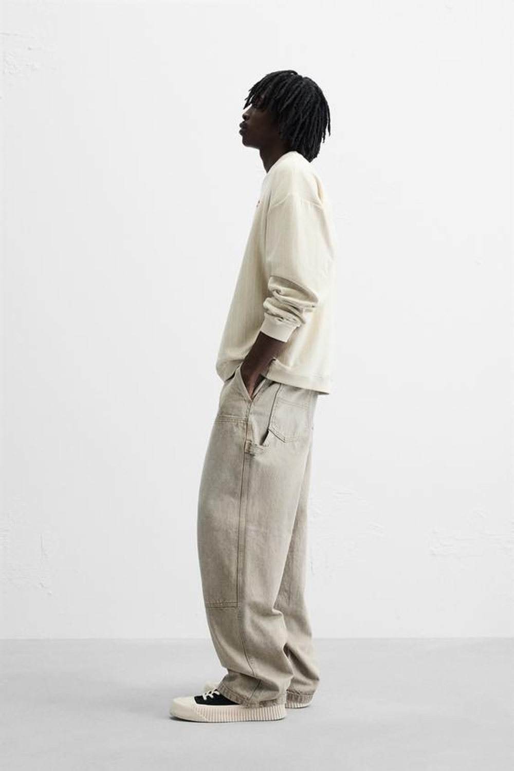 ZARA ТОЛСТОВКА С ВЫШИВКОЙ В ПОЛОСКУ, РЫЖЕВАТО-КОРИЧНЕВЫЙ