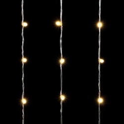 Светодиодный занавес с колпачком 2*3 м., 600 теплых белых LED ламп, прозрачный провод ПВХ, IP65, LTC (PCL602CAP-10-2WW)