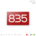 Номер на дверь 835, табличка на дверь для офиса, квартиры, кабинета, аудитории, склада, красная 120х70 мм, Айдентика Технолоджи