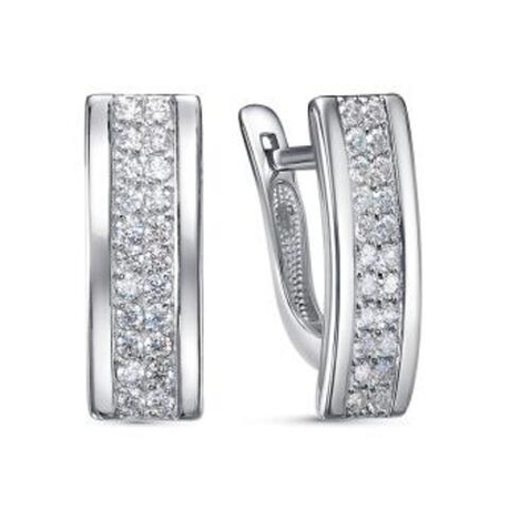 Серьги из серебра с фианитами