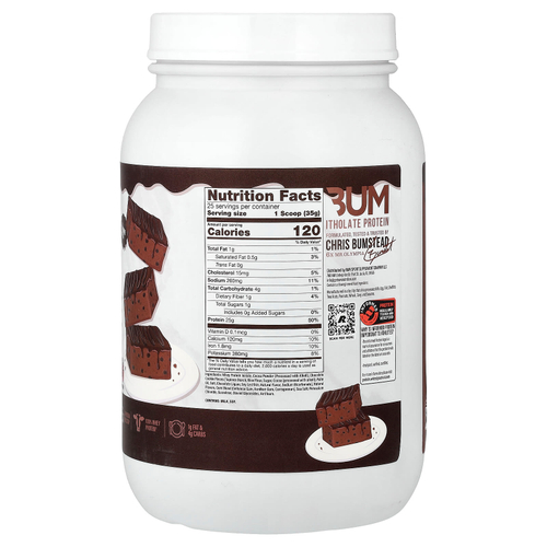 Raw Nutrition, Bum, протеин Itholate®, брауни с помадкой, 875 г (30,86 унции)