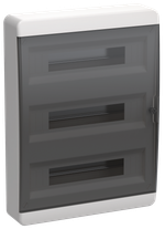 TEKFOR Корпус пластиковый ЩРН-П-54 IP41 черная прозрачная дверь IEK