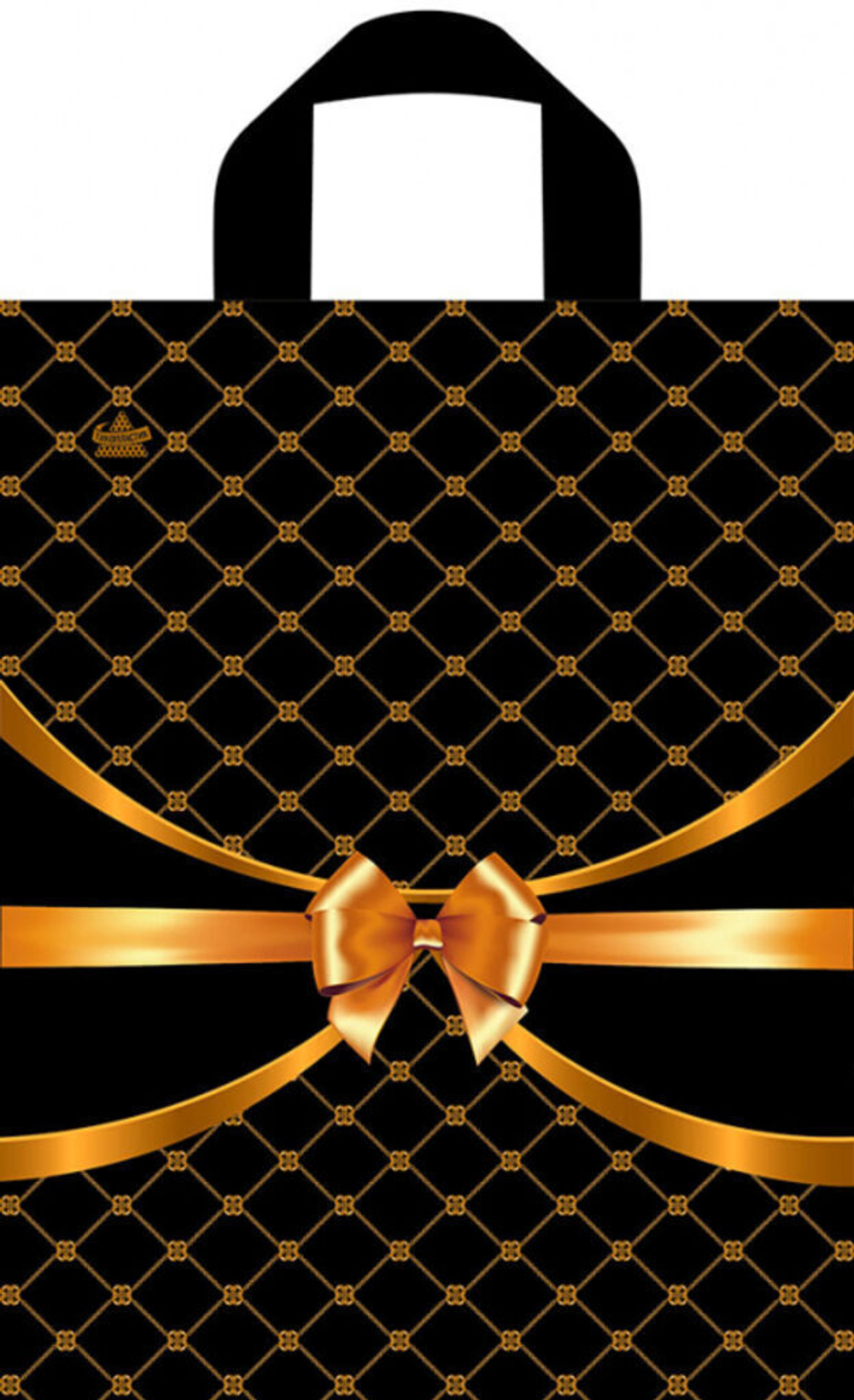 Пакет 35*28см (55мк) с петлевой ручкой "Золотые сети" Глянец ПВД