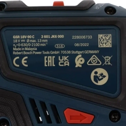 Bosch GSR 18V-90 C шуруповерт аккумуляторный (2 x 5 Ач, ЗУ), кейс 06019K6006