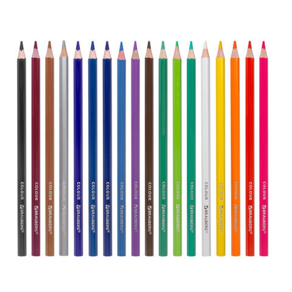 Карандаши цветные BRAUBERG PREMIUM, 18 цветов, шестигранные, грифель мягкий 3,3 мм, 181657