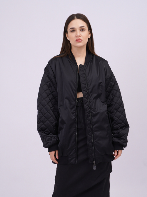 Куртка oversize BEATRICE со стегаными рукавами, черный