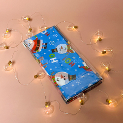 Бумага упаковочная тишью «Merry Christmas синяя с оленем, снеговиком и Сантой», 50 х 66 см, 5 листов