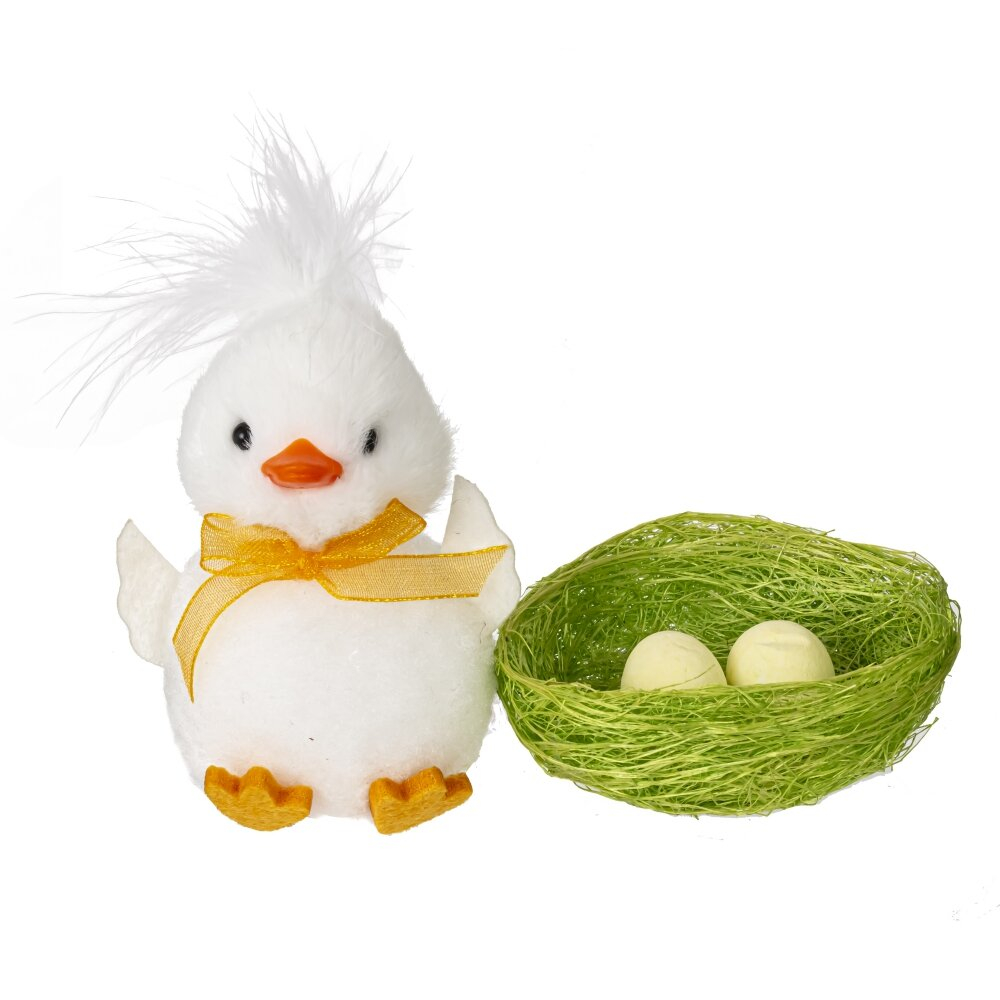 Фигурка декоративная Цыпленок с гнездом