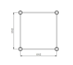 Спортивный комплекс №31, разноуровневые турники, 1520*1520*2600 мм., D=89 мм.