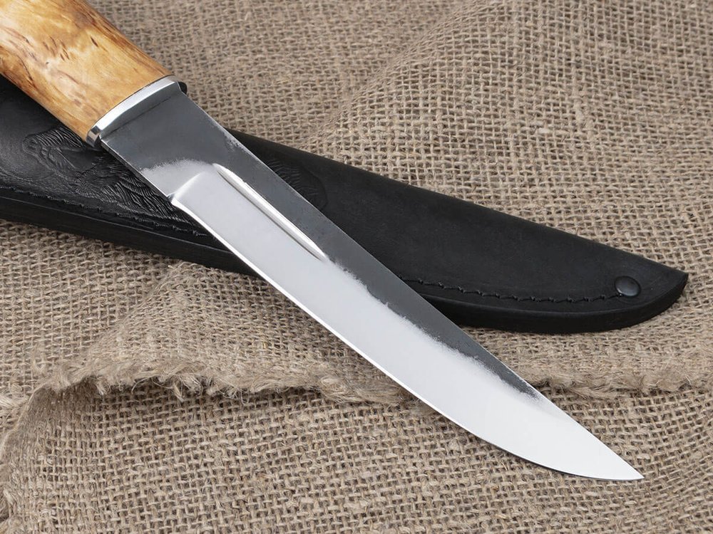 Нож «Пластунский», сталь Х12МФ, рукоять карельская берёза