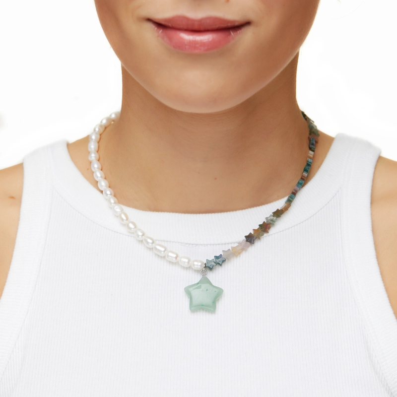 Колье Зелёная Яшма