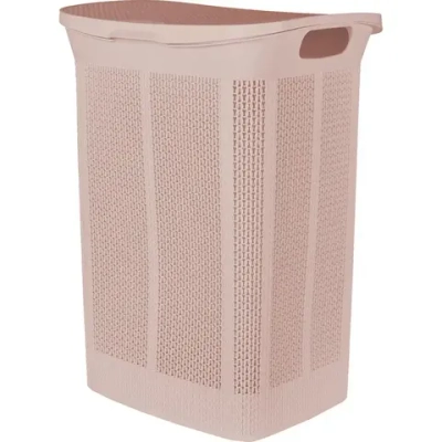 Корзина для белья Keeplex Ajur с откидной крышкой 50л 43х59см бежевый топаз