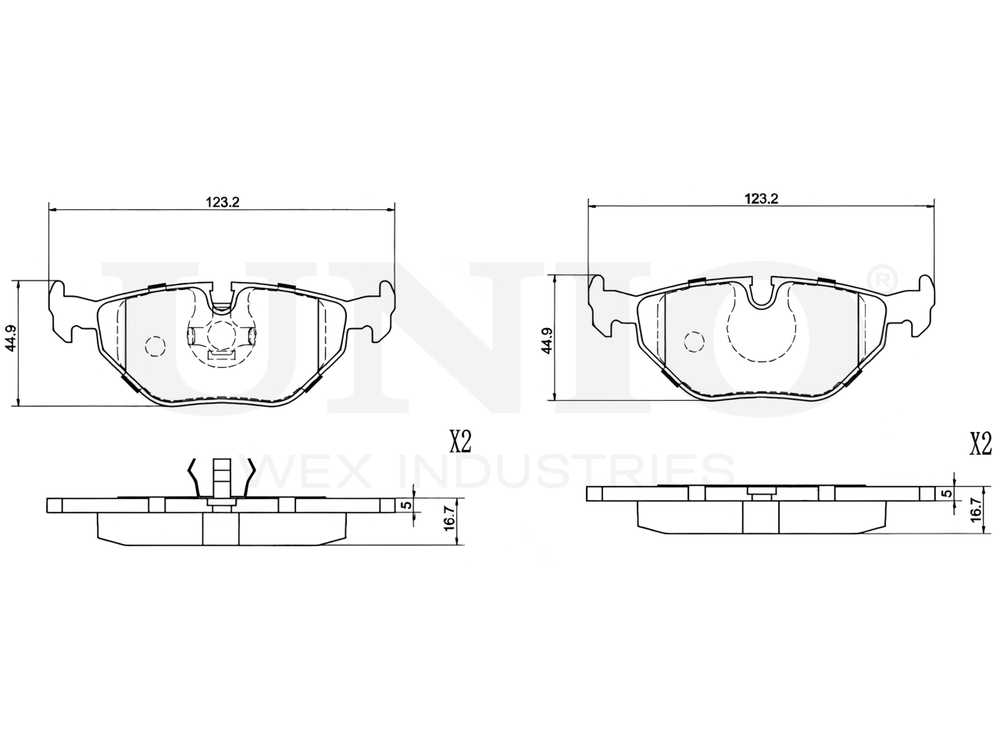 Колодки тормозные диск. задние UNIO BRP-20110