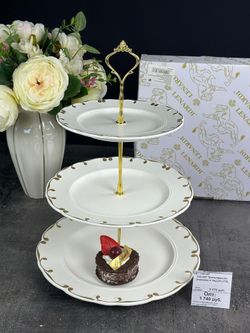 Lenardi 102-097 Трехъярусная этажерка АЛЕКСАНДРИЯ в под.уп.(х12)Фарфор