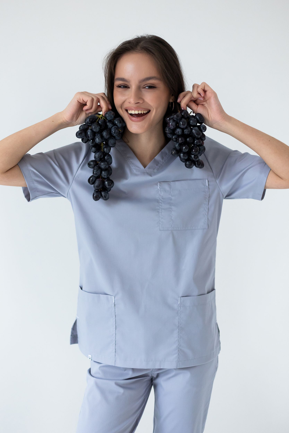 Блуза женская м644 Toray стретч серый29