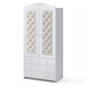 Шкаф двухдверный Гандылян Тиффани декор стразы Белый