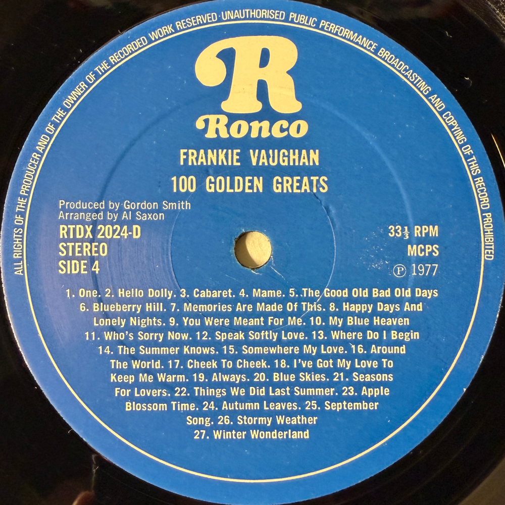 Frankie Vaughan ‎– 100 Golden Greats 2LP (Англия 1977г.) Т