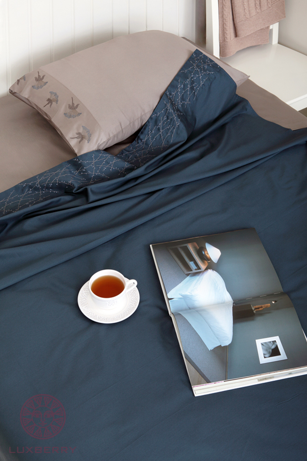 Простыня для укрывания 200х220 Bovi Gardenia индиго