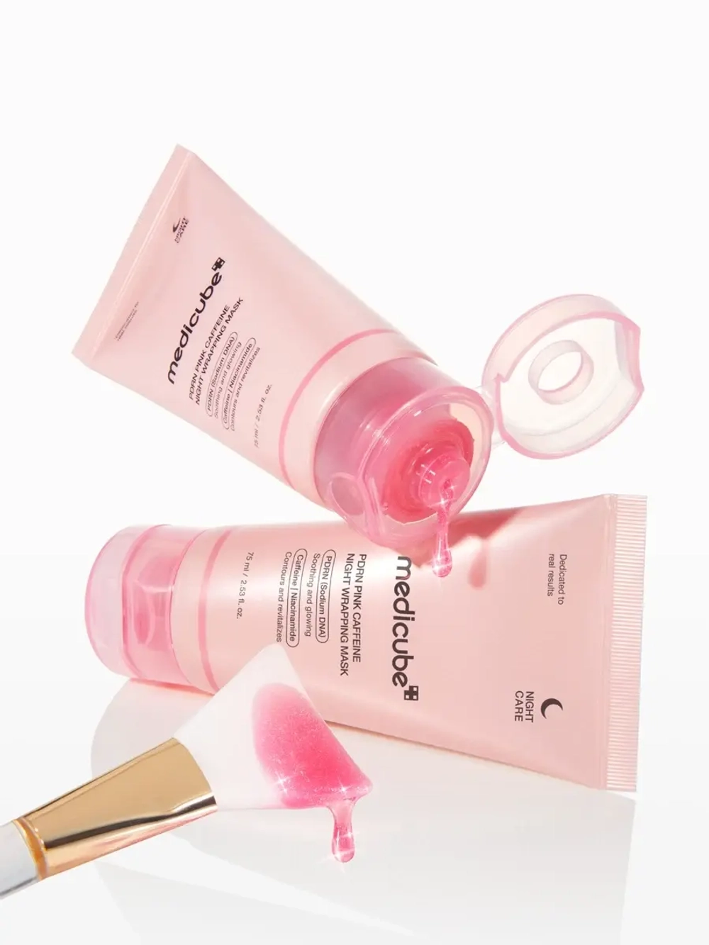 Medicube Лимфодренажная ночная маска-плёнка с ПДРН и кофеином PDRN Pink Caffeine Night Wrapping Mask 75 мл