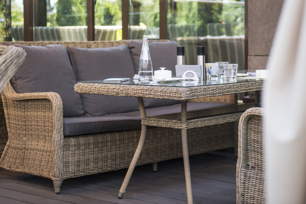 "Гляссе" лаунж-зона из искусственного ротанга, цвет соломенный