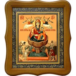 Живоносный источник. Икона Божьей Матери на холсте.