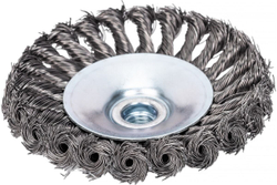Щетка для УШМ 125 мм, M14, витая проволока ВОЛАТ 81060-125