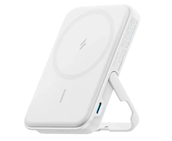 Внешний аккумулятор Anker MagGo Power Bank 5000 mAh Magnetic with holder magsafe A1618 белый