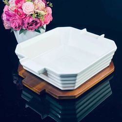 Lenardi 142-113 Квадратное блюдо для запекания 25,5см с дерев.крышкой/подставкой в под.уп.(х8)Фарфор