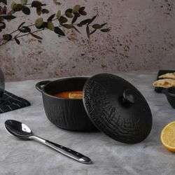 Бульонница 500 мл d 14 см h7 см с крышкой Black Raw Wood P.L. Proff Cuisine [6]