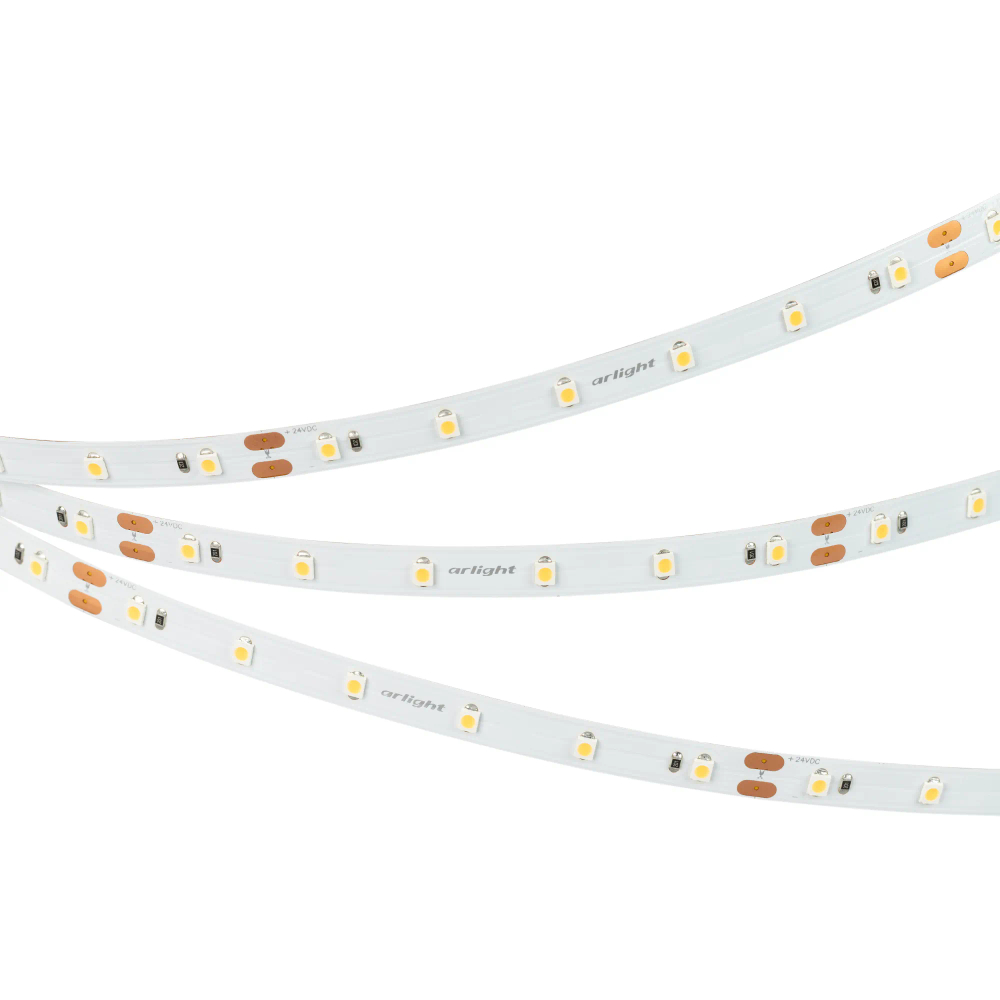 Светодиодная лента NT-A60-8mm 24V Cool 8K (4.8 W/m, IP20, 3528, 5m) (Arlight, Открытый) 040611
